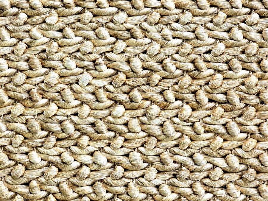 Close-up of a chunky abaca weave